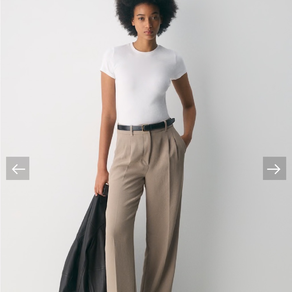 Aritzia Tan Wide Leg Pants